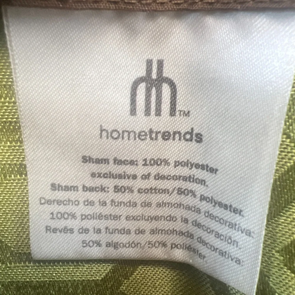 Set of 2 Hometrends Standard Pillow Shams Green Geometric Honeycomb (21